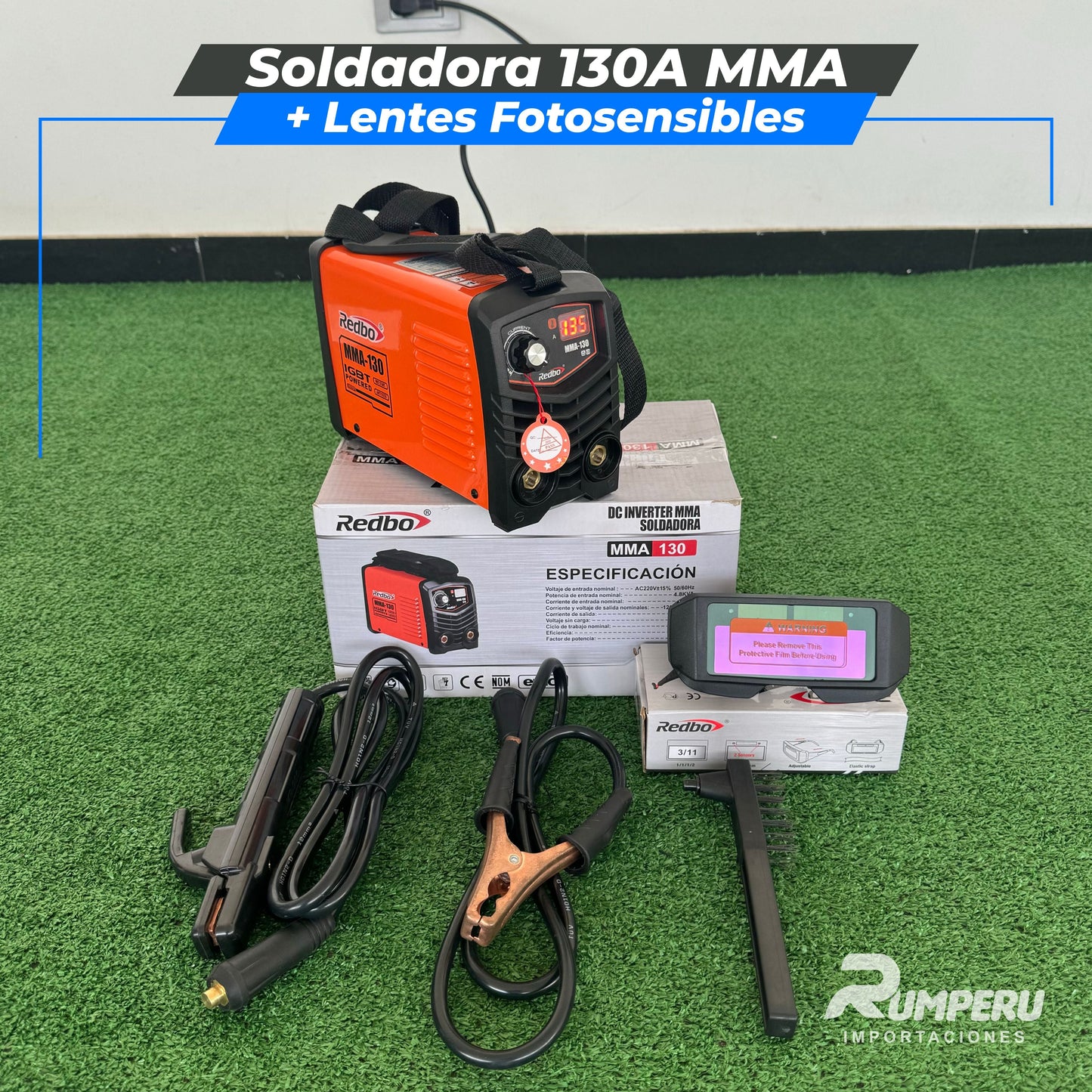 Soldadora Inversora 130A REDBO MMA-130 + Lentes