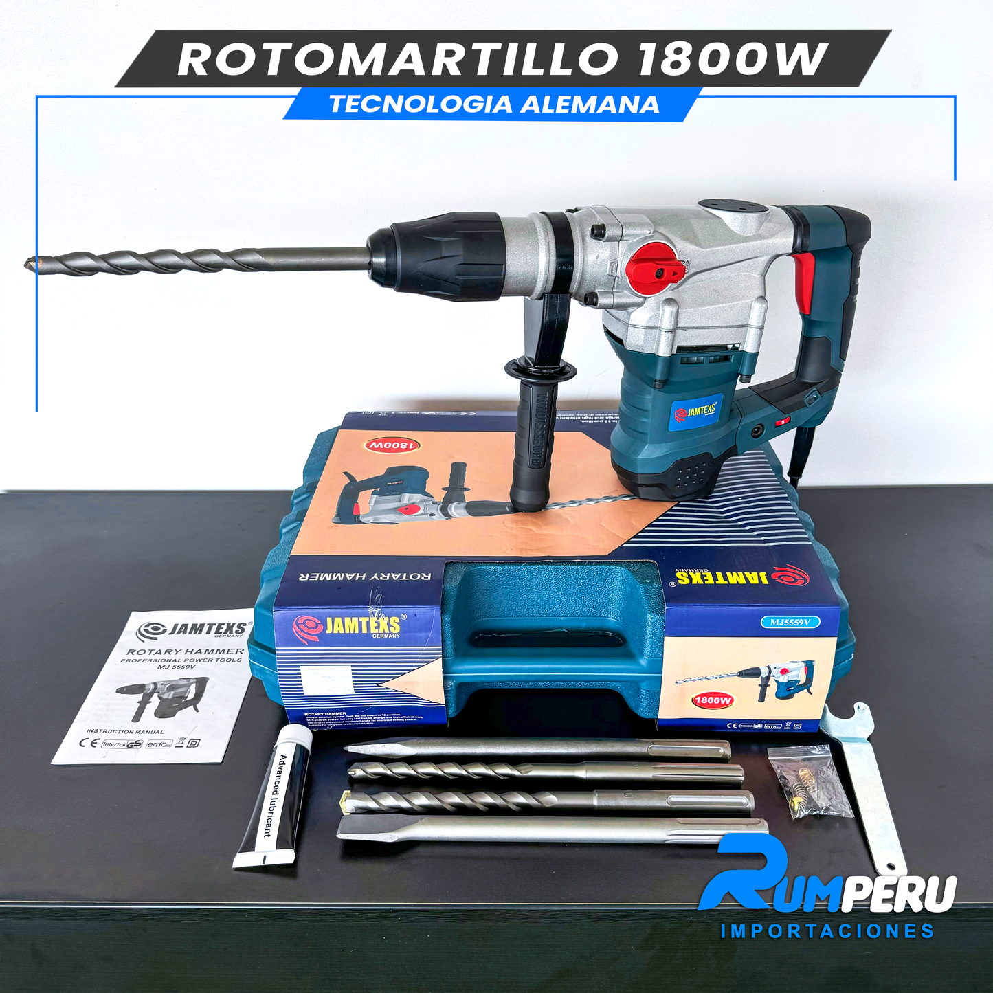 Rotomartillo 1800W Tecnología Alemana 8 Kilos