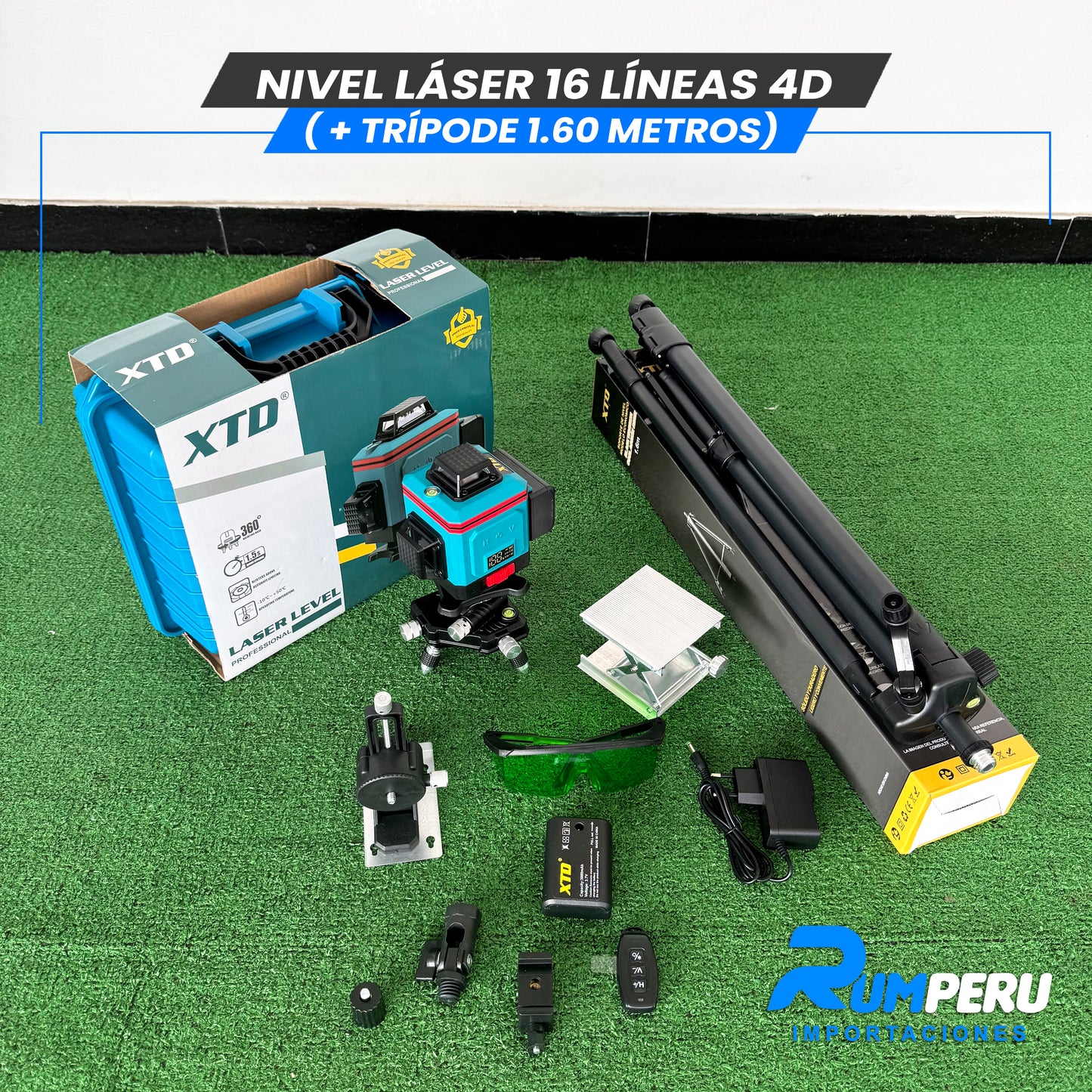 Nivel laser 16 líneas 4D (+ trípode 1.60 metros )