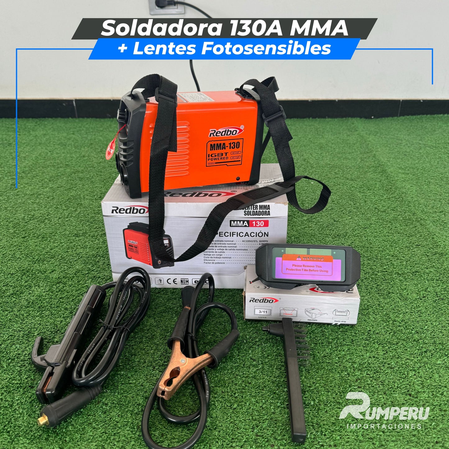 Soldadora Inversora 130A REDBO MMA-130 + Lentes