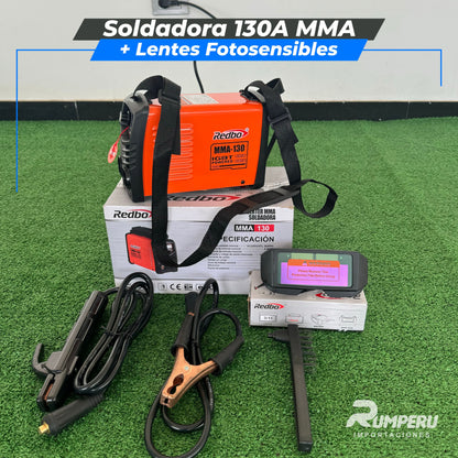 Soldadora Inversora 130A REDBO MMA-130 + Lentes