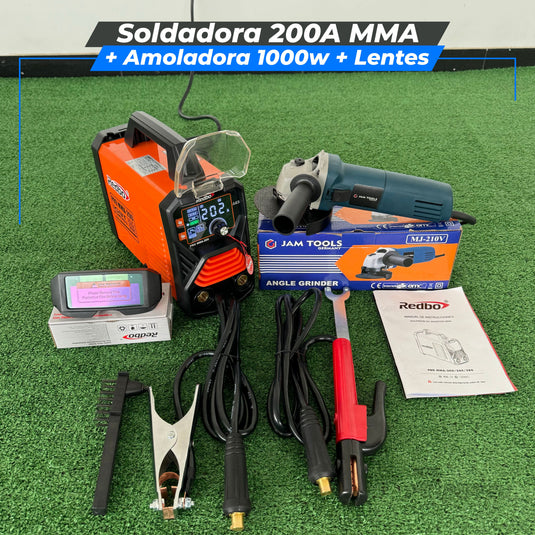 Soldadora 200A PRO MMA -LIFT TIF + Amoladora 1000w