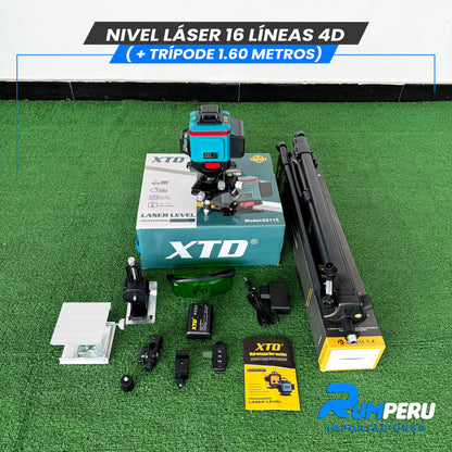 Nivel laser 16 líneas 4D (+ trípode 1.60 metros )