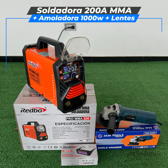 Soldadora 200A PRO MMA -LIFT TIF + Amoladora 1000w