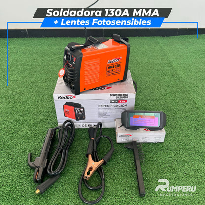 Soldadora Inversora 130A REDBO MMA-130 + Lentes