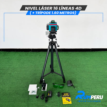 Nivel laser 16 líneas 4D (+ trípode 1.60 metros )