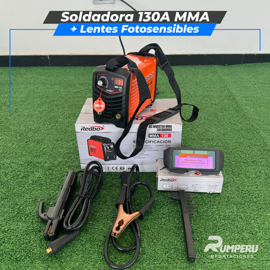 Soldadora Inversora 130A REDBO MMA-130 + Lentes