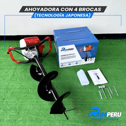 Ahoyadora con 4 Brocas (Tecnología Japonesa)