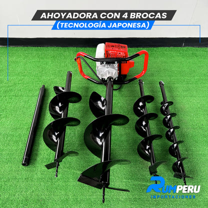 Ahoyadora con 4 Brocas (Tecnología Japonesa)