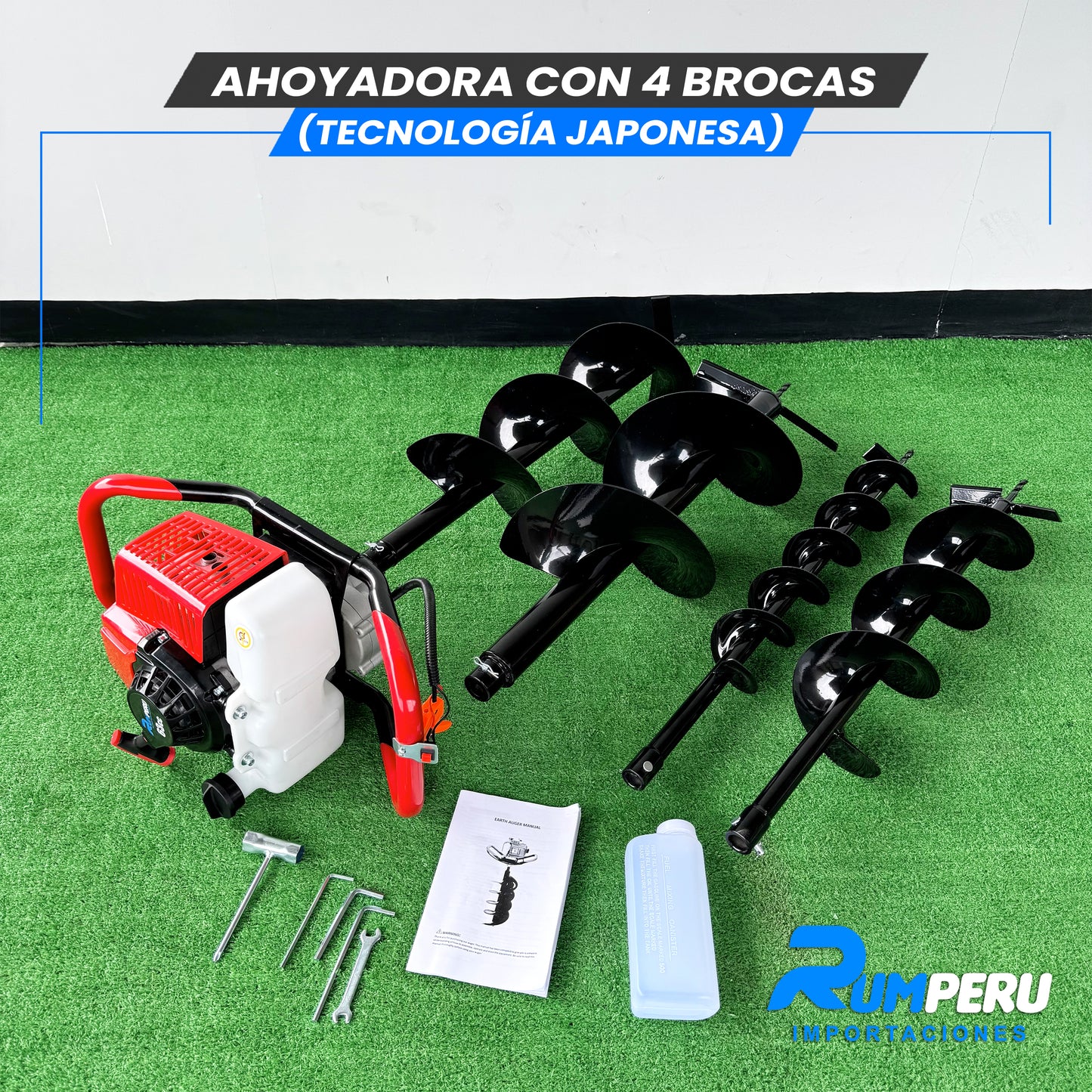 Ahoyadora con 4 Brocas (Tecnología Japonesa)