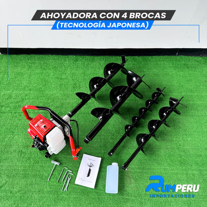 Ahoyadora con 4 Brocas (Tecnología Japonesa)