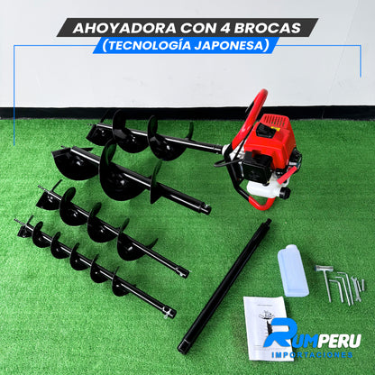 Ahoyadora con 4 Brocas (Tecnología Japonesa)