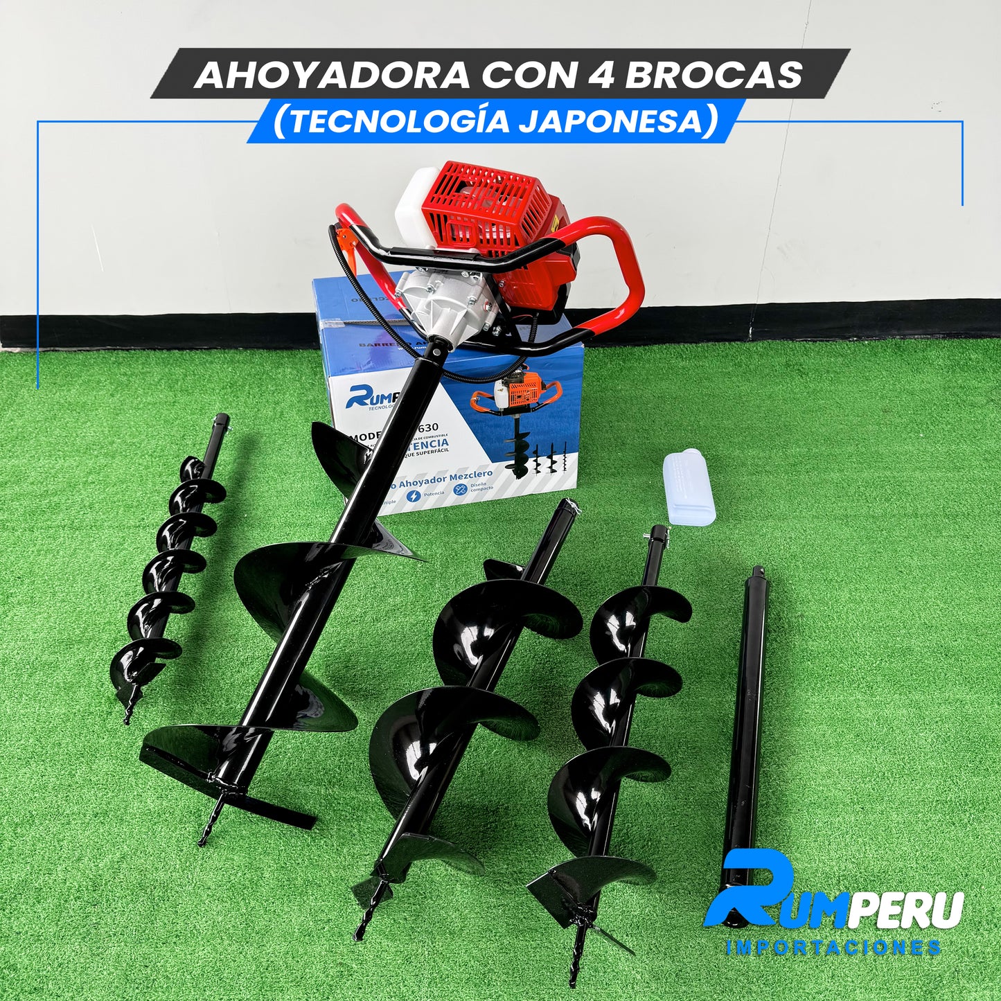 Ahoyadora con 4 Brocas (Tecnología Japonesa)