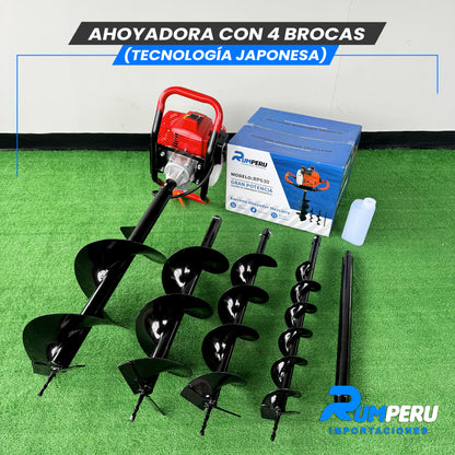 Ahoyadora con 4 Brocas (Tecnología Japonesa)