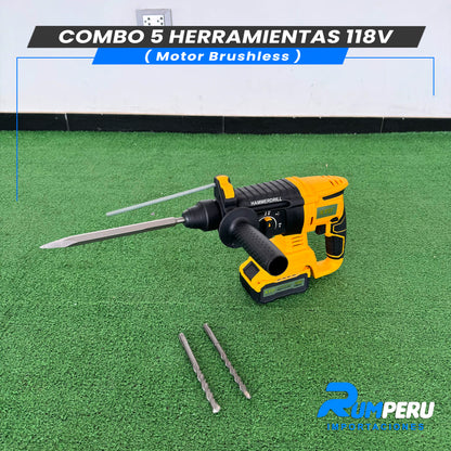 COMBO 5 HERRAMIENTAS 118V (MOTOR BRUSHLESS