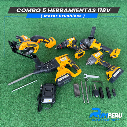 COMBO 5 HERRAMIENTAS 118V (MOTOR BRUSHLESS