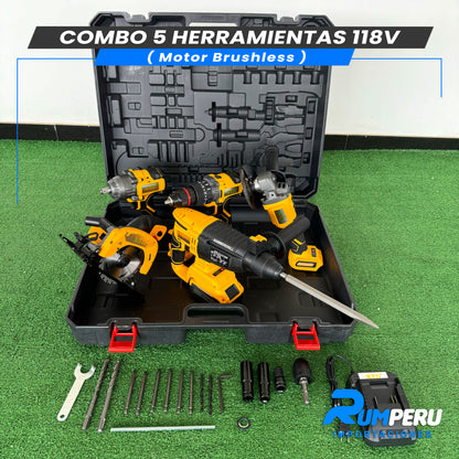 COMBO 5 HERRAMIENTAS 118V (MOTOR BRUSHLESS