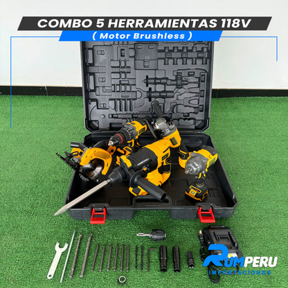 COMBO 5 HERRAMIENTAS 118V (MOTOR BRUSHLESS