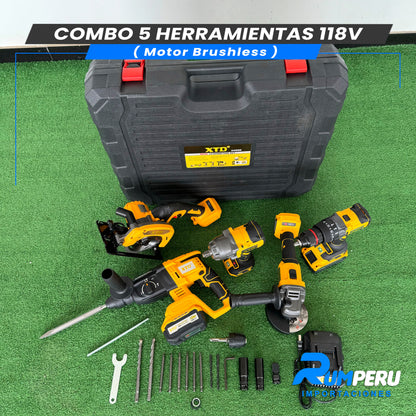 COMBO 5 HERRAMIENTAS 118V (MOTOR BRUSHLESS