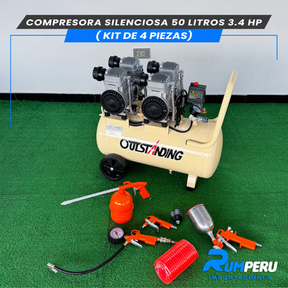 Comprensora Silenciosa 50 Litros + Kit de 5 Piezas