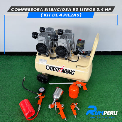 Comprensora Silenciosa 50 Litros + Kit de 5 Piezas