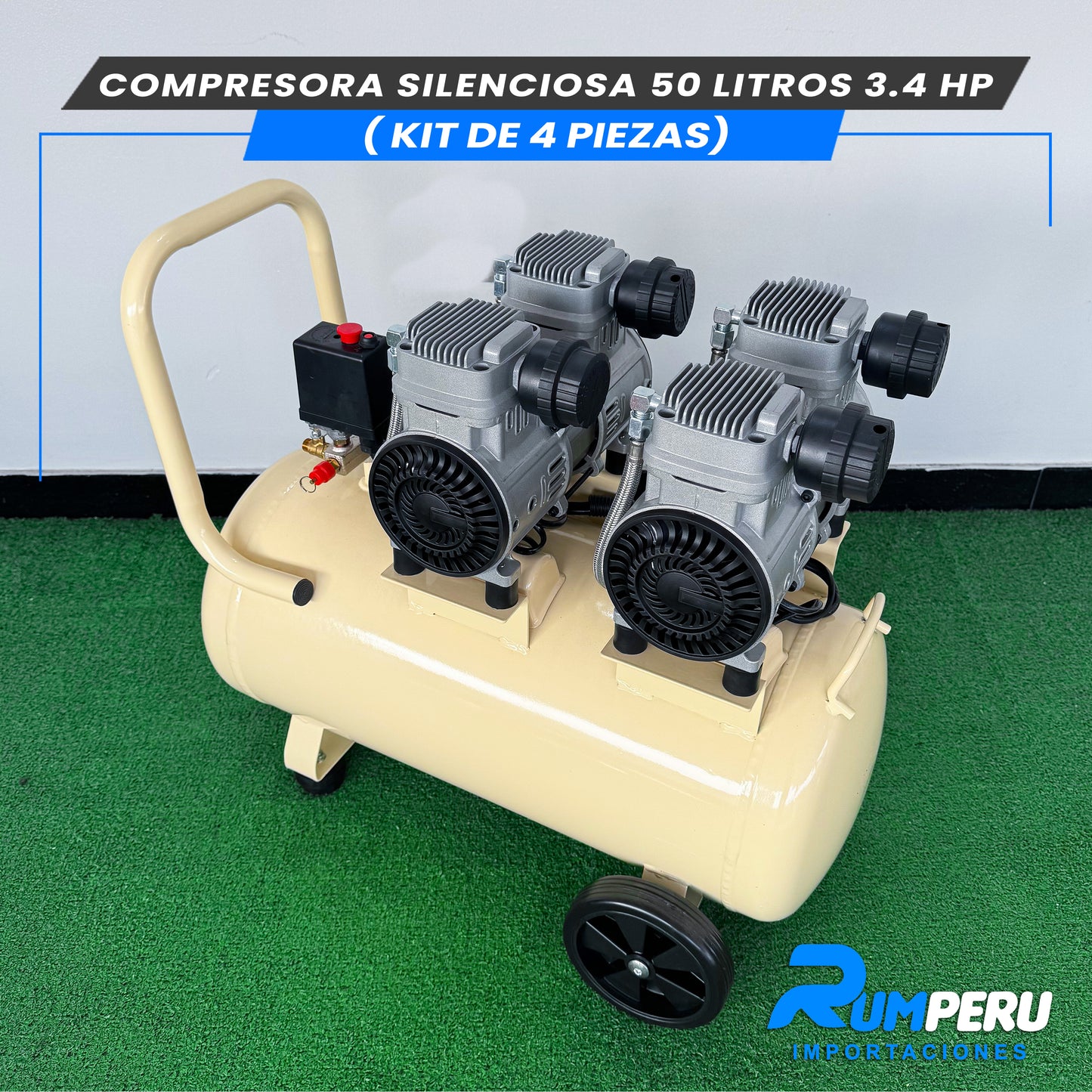 Comprensora Silenciosa 50 Litros + Kit de 5 Piezas