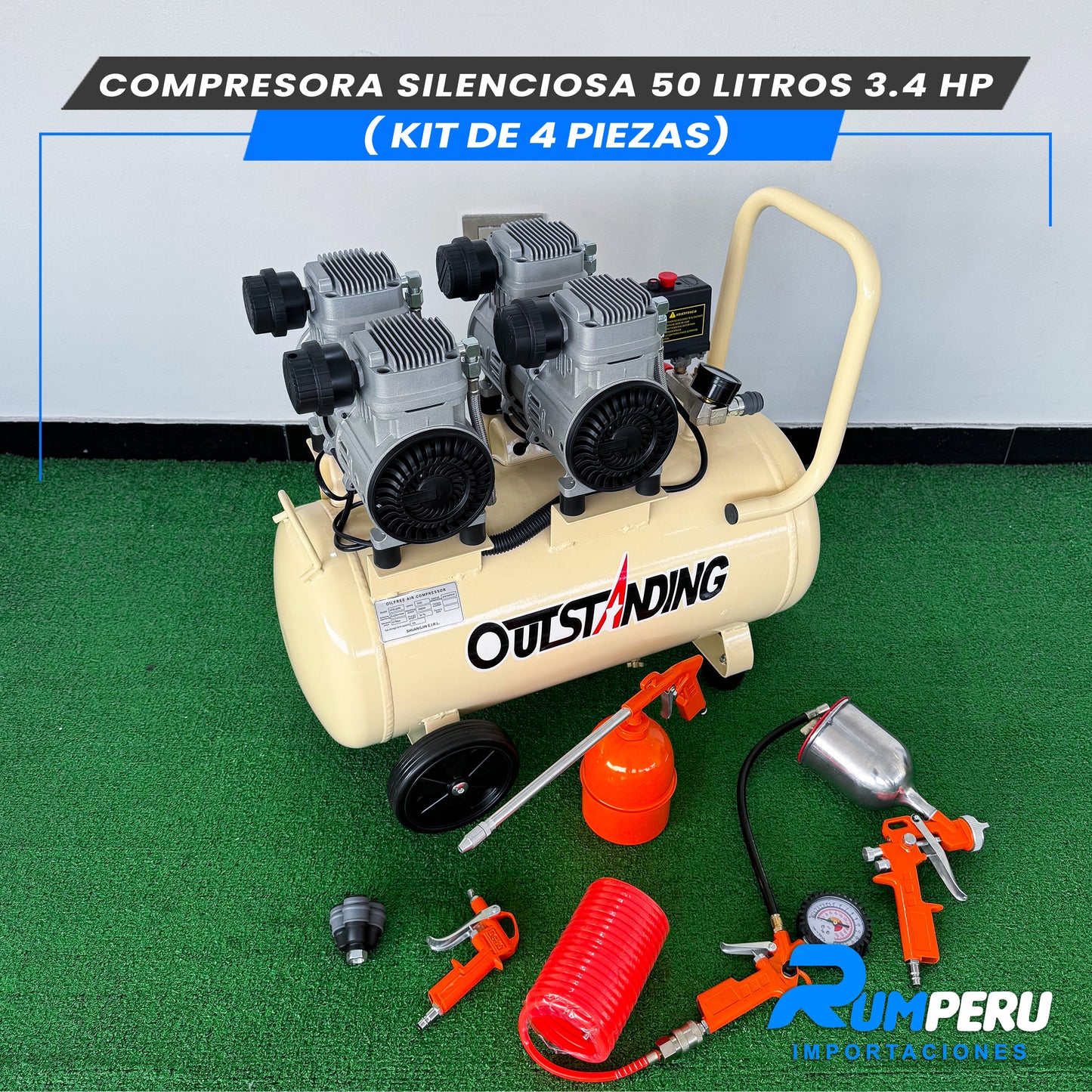 Comprensora Silenciosa 50 Litros + Kit de 5 Piezas