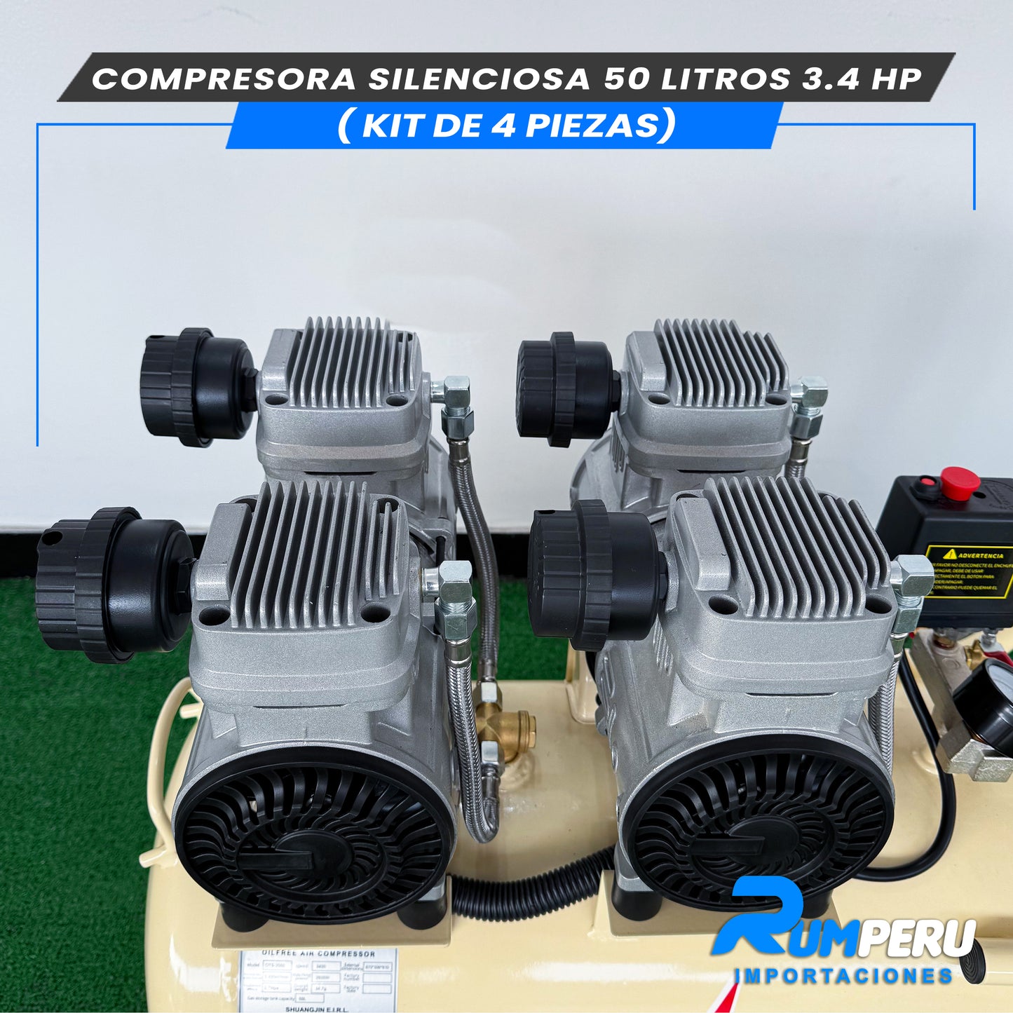 Comprensora Silenciosa 50 Litros + Kit de 5 Piezas