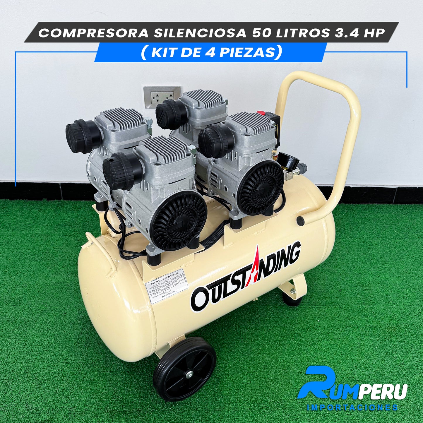 Comprensora Silenciosa 50 Litros + Kit de 5 Piezas