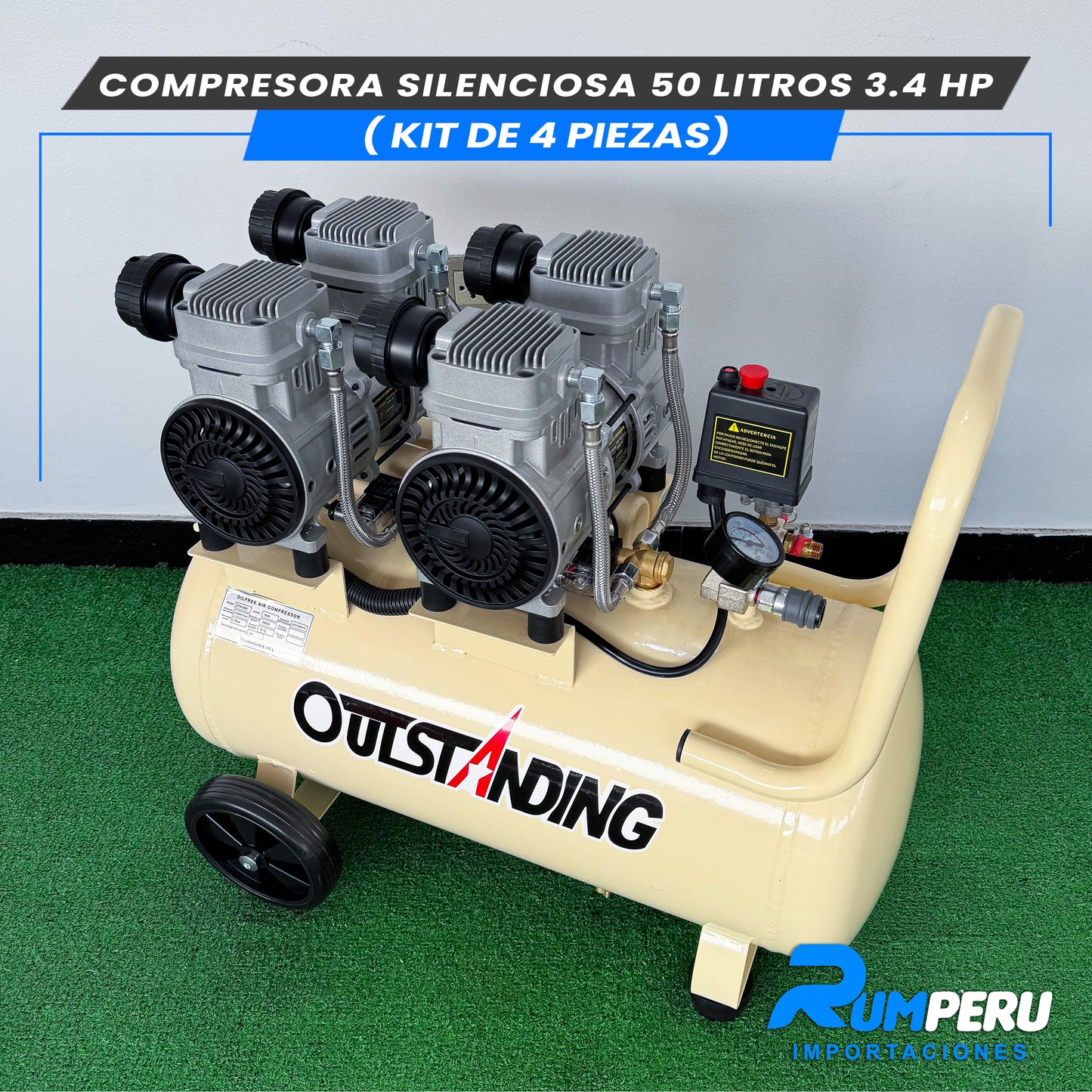 Comprensora Silenciosa 50 Litros + Kit de 5 Piezas