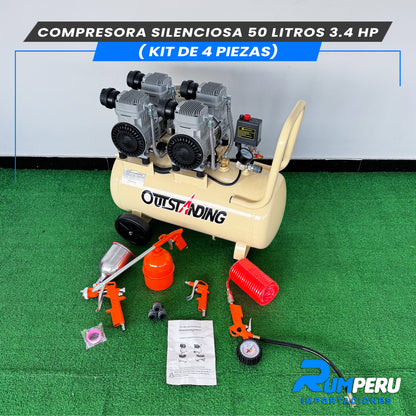 Comprensora Silenciosa 50 Litros + Kit de 5 Piezas