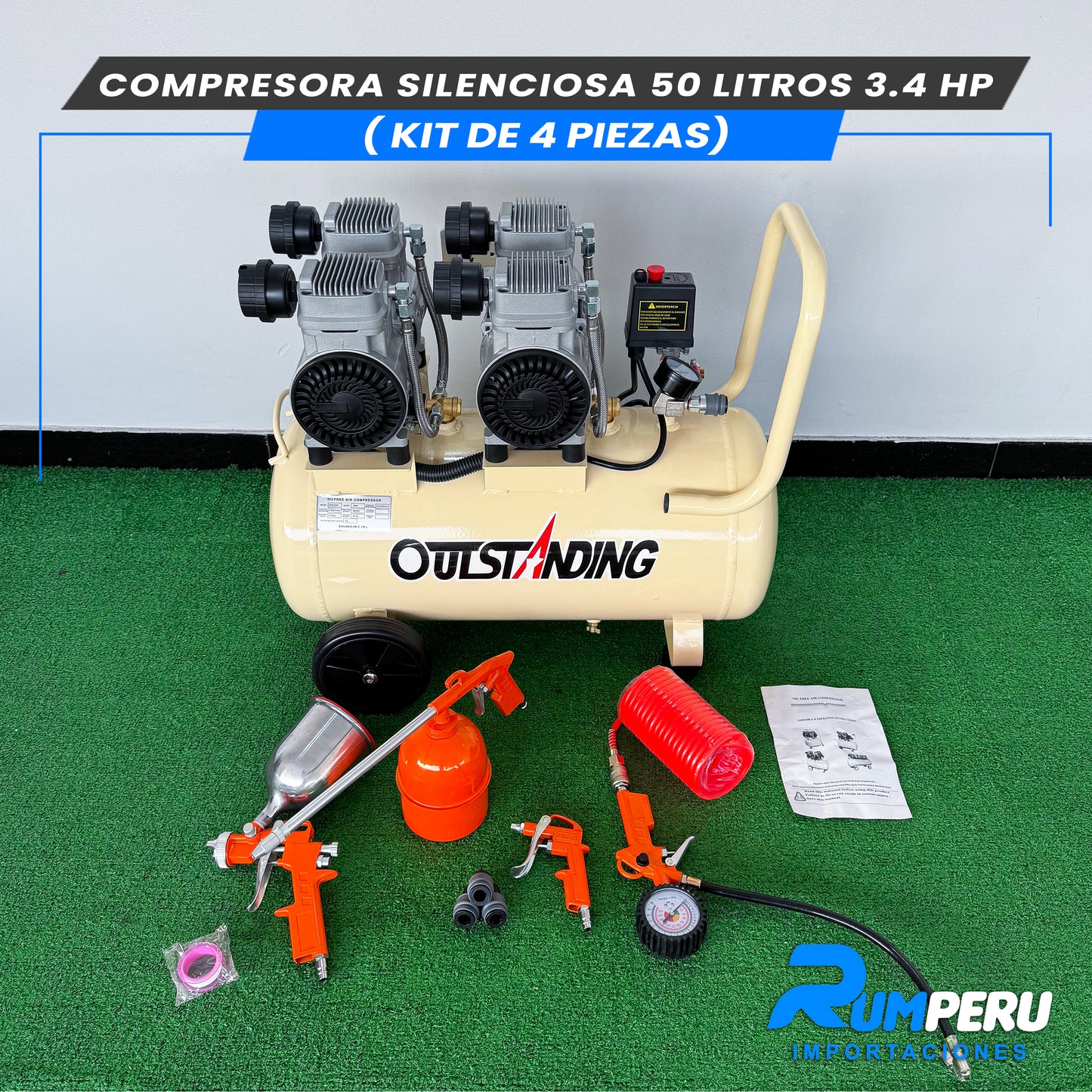 Comprensora Silenciosa 50 Litros + Kit de 5 Piezas