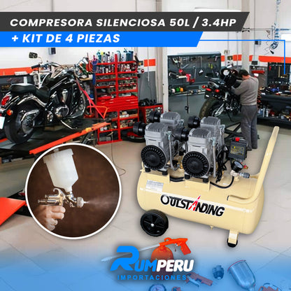 Comprensora Silenciosa 50 Litros + Kit de 5 Piezas