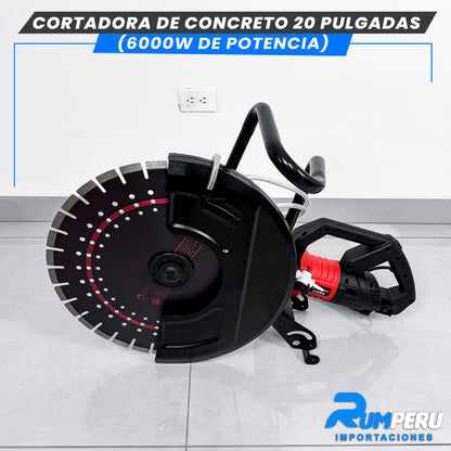 Cortadora de concreto 20 Pulgadas Potencia De 6000Wtts