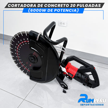 Cortadora de concreto 20 Pulgadas Potencia De 6000Wtts