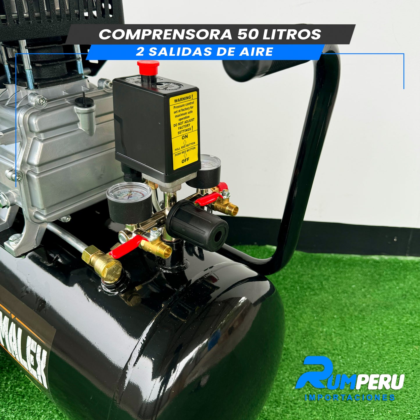 COMPRESORA 50 LITROS 2 SALIDAS DE AIRE