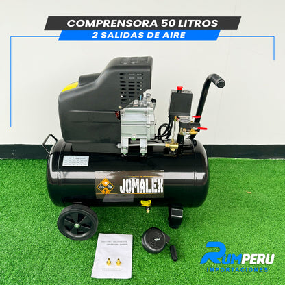 COMPRESORA 50 LITROS 2 SALIDAS DE AIRE