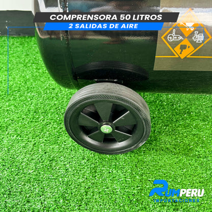 COMPRESORA 50 LITROS 2 SALIDAS DE AIRE