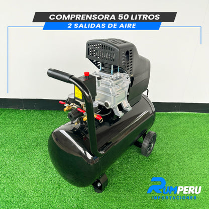 COMPRESORA 50 LITROS 2 SALIDAS DE AIRE