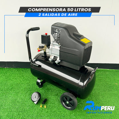 COMPRESORA 50 LITROS 2 SALIDAS DE AIRE