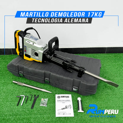 MARTILLO DEMOLEDOR 17 KILO GRAMOS TECNOLOGÍA ALEMANA