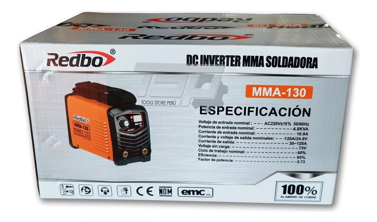 Soldadora Inversora 130A REDBO MMA-130 + Lentes