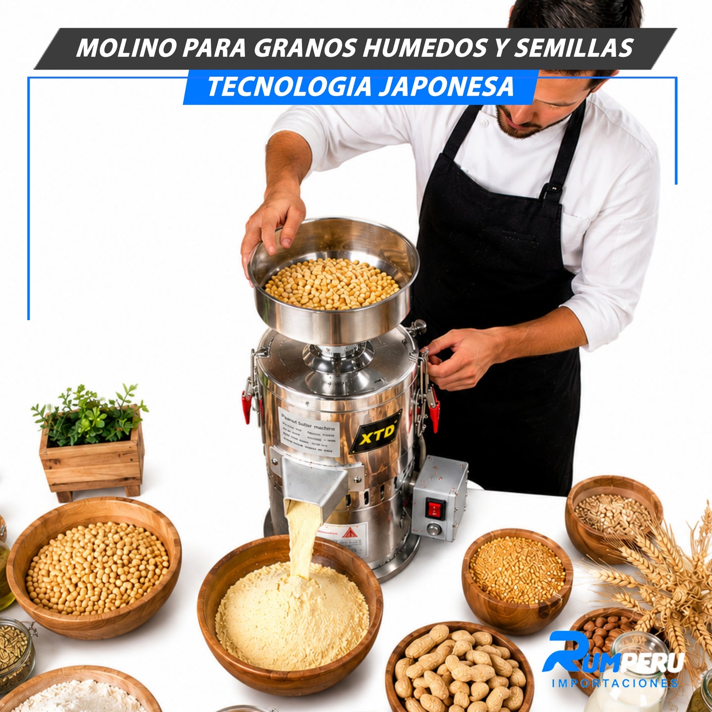 Molino Para Granos Húmedos y Semillas (Tecnología Japonesa)