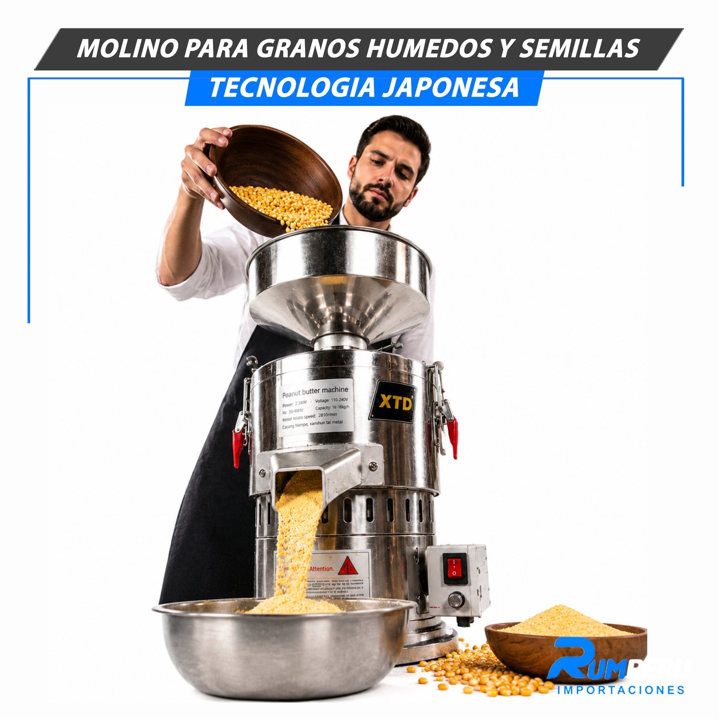 Molino Para Granos Húmedos y Semillas (Tecnología Japonesa)