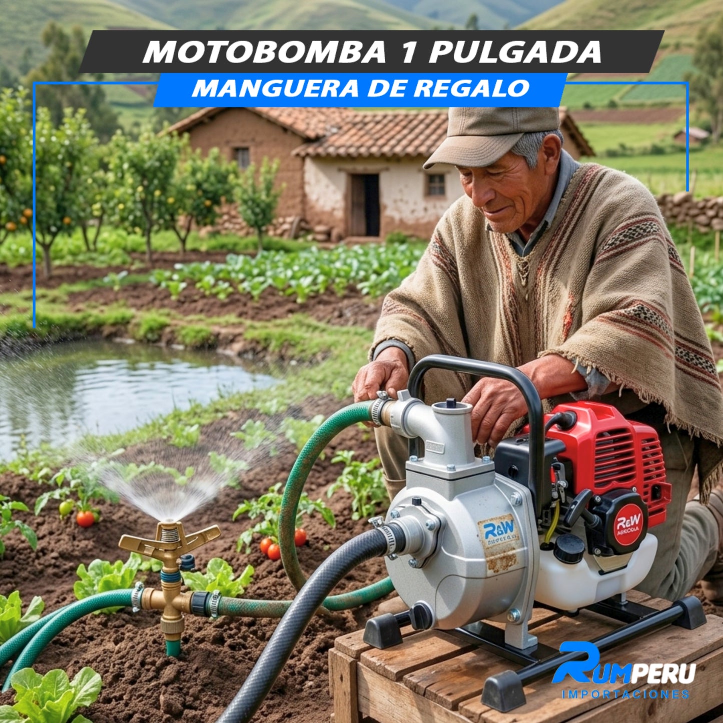 Motobomba 1 Pulgada Con Manguera De Regalo