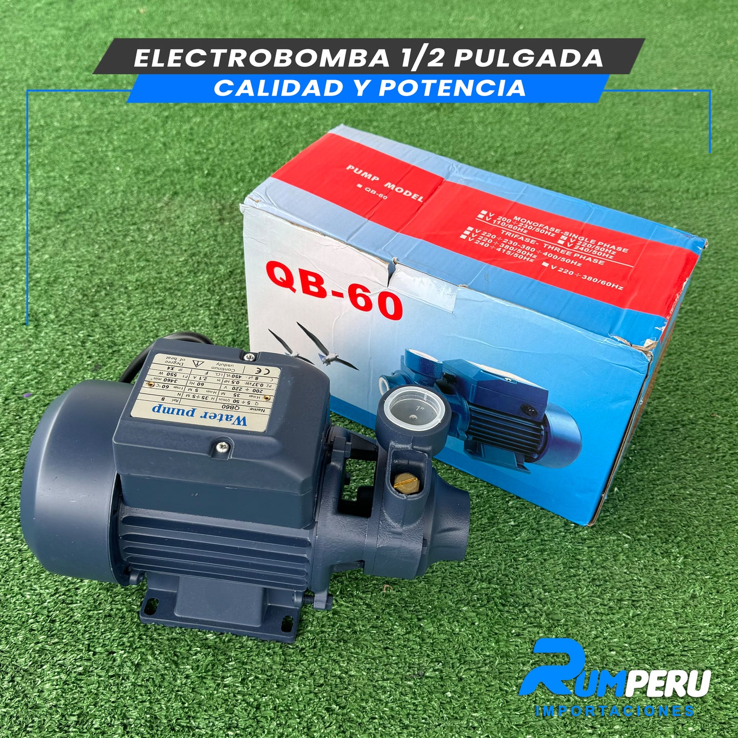 ELECTROBOMBA 1/2 PULGADA CALIDAD Y POTENCIA
