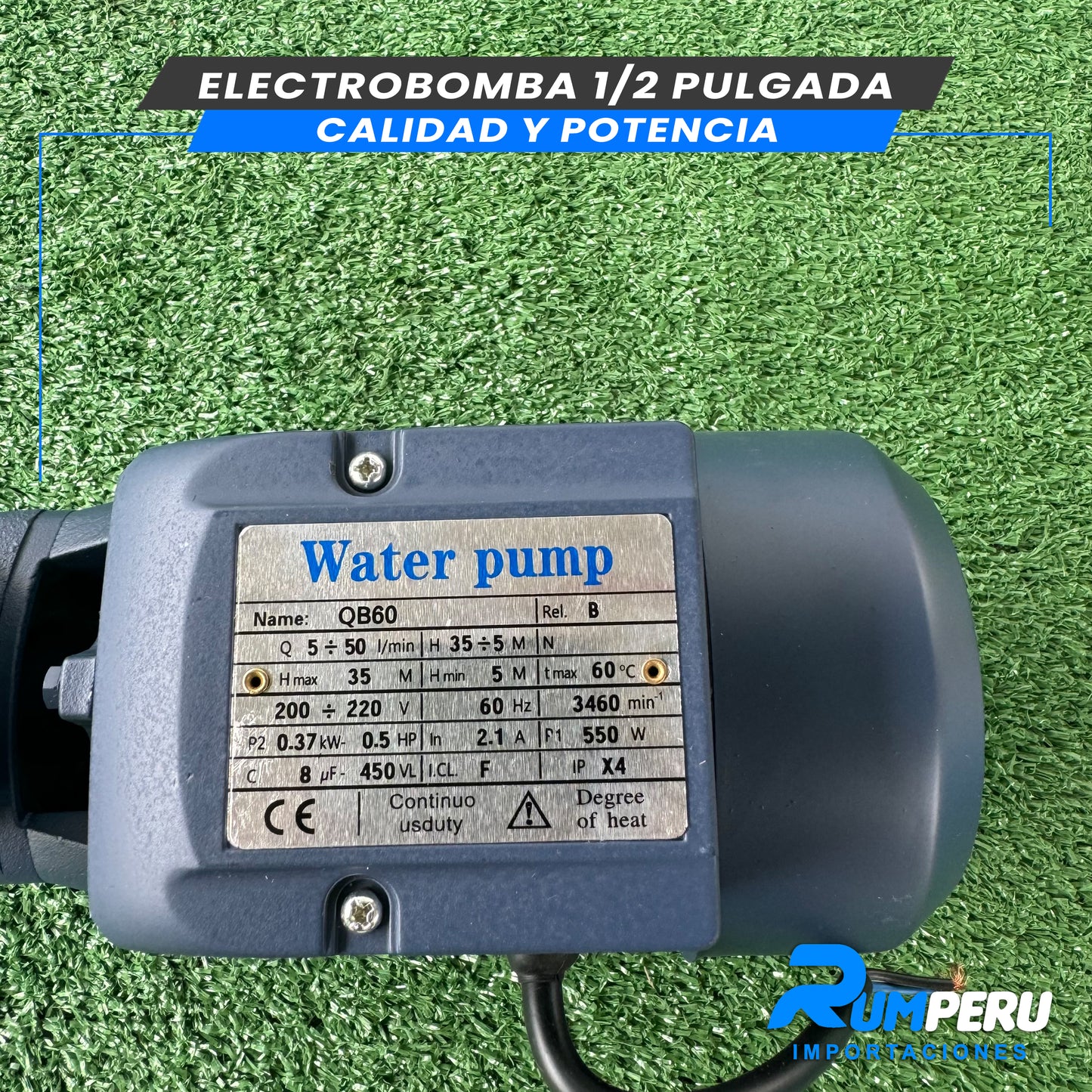 ELECTROBOMBA 1/2 PULGADA CALIDAD Y POTENCIA