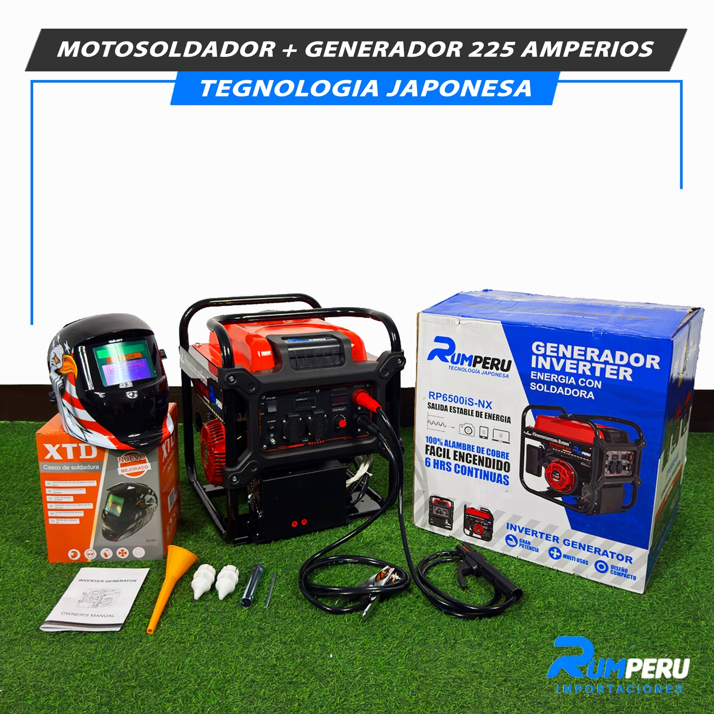 Motosoldador + Generador 225 Amp (Tecnología Japonesa)