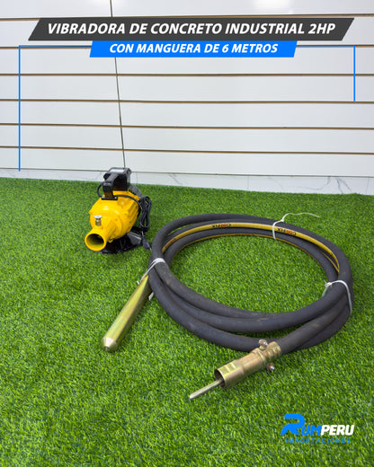 Vibradora De Concreto Industrial 2HP Con Manguera De 6 Metros