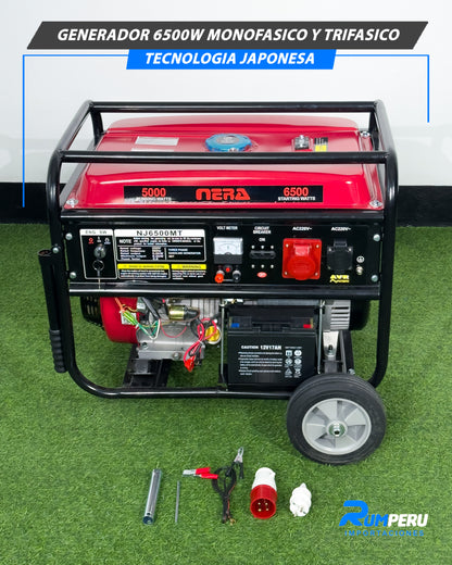 Generador 6500 watts monofásico y trifásico tecnología japonesa